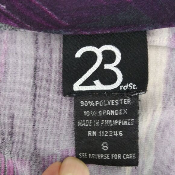 23rd St. Shirt Womens Size S Purple Collared 3/4 Sleeve Pullover Blouse Top - Picture 5 of 6